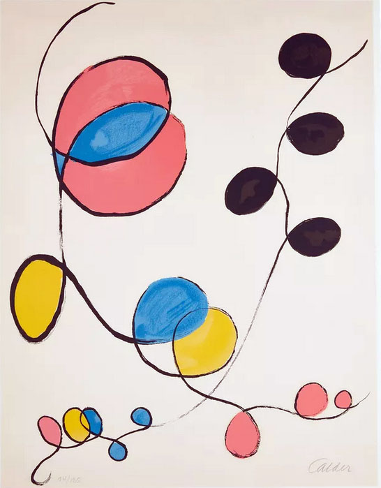 Alexander Calder、Pebbles、希少画集画、新品額装付 157: ALEXANDER CALDER, Os et Serpent (Bone and Snake